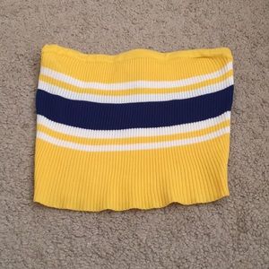 White/blue/yellow tube top